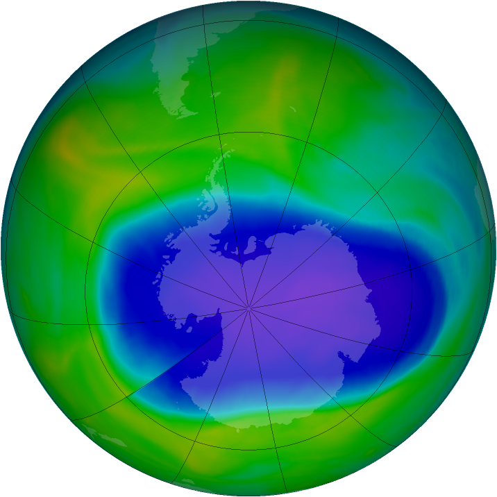 Antarctic ozone map for 10 November 2006